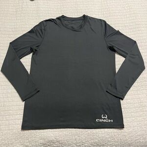 Cinch Men's Black Long Sleeve Base Layer Performance Shirt Size Medium